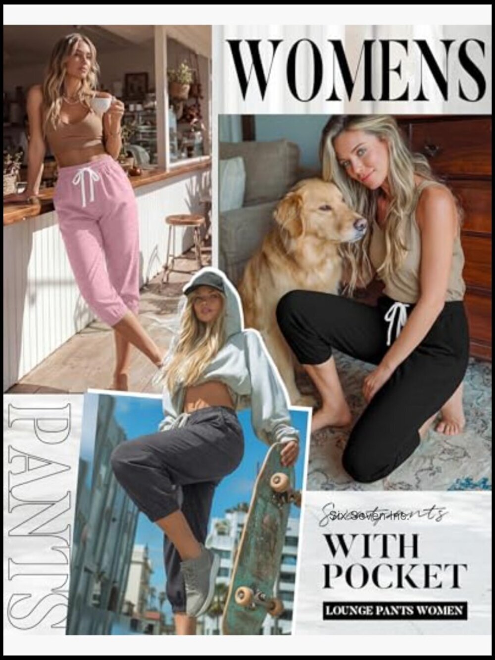 3-Pack Women's Capri Sweatpants Joggers High Waisted Athletic Lounge Pants with - Picture 5 of 7